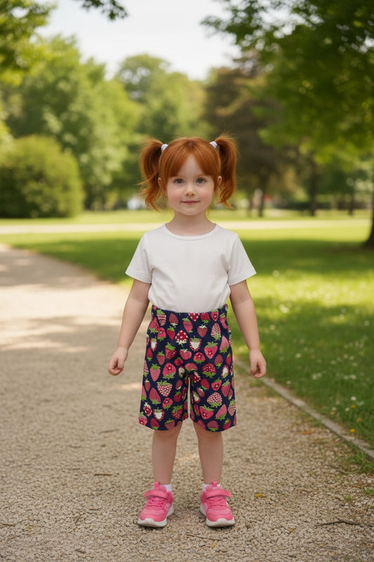 Alessandra Girls' Shorts - Navy Pink Fuchsia - product image 1