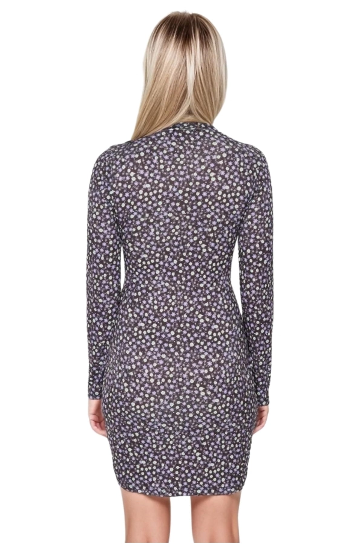 Naomi Women's Floral Knit Mini Dress - Black