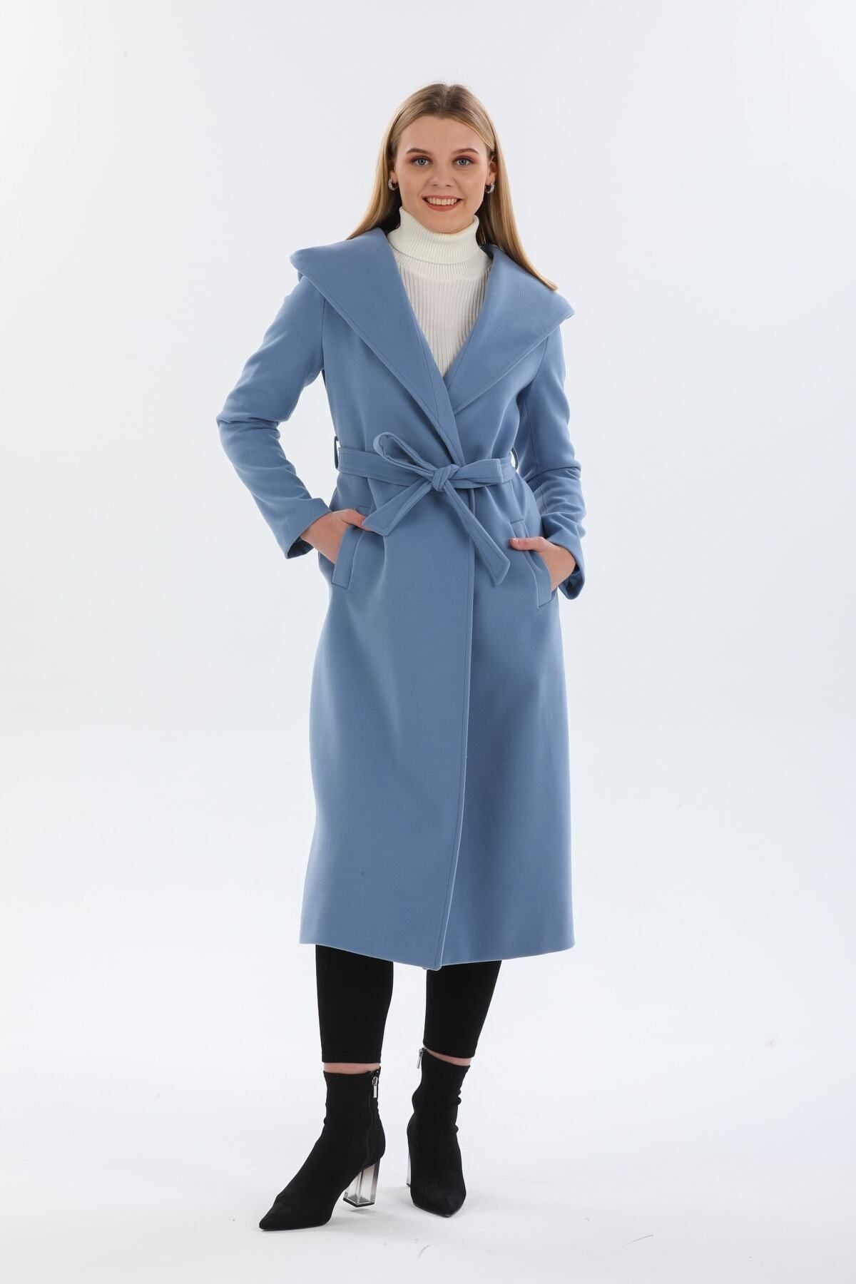 Carissa Women's Hooded Belted Coat - Indigo - product image 1