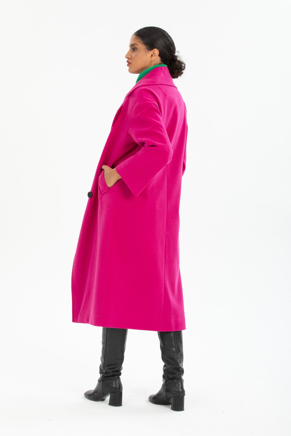 Anabel Women's Belted Notched Collar Coat - Fuchsia - product image 7