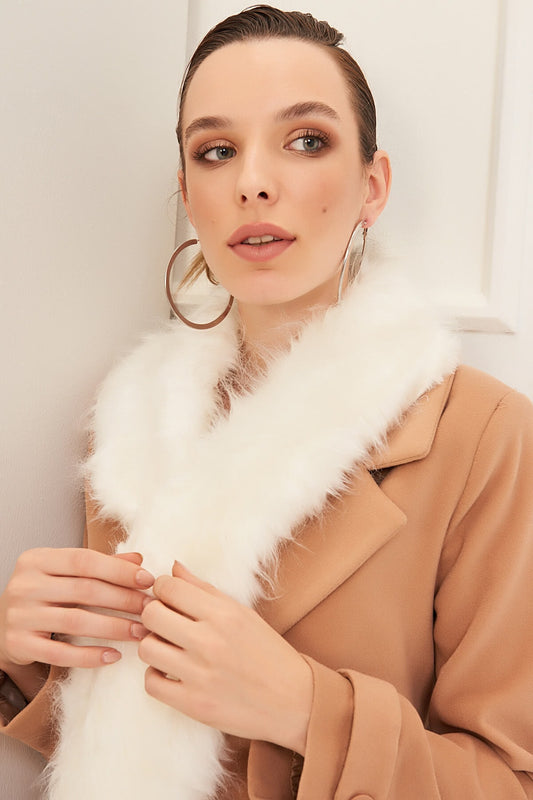 Leora Women's Faux Fur Scarf - Ivory - product image 1