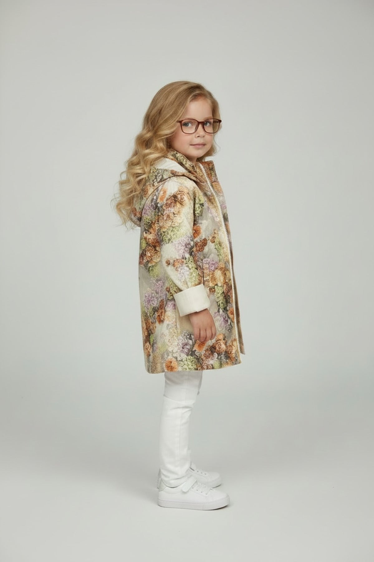Aria Girls' Floral Rain Jacket - Brown Floral - product image 3