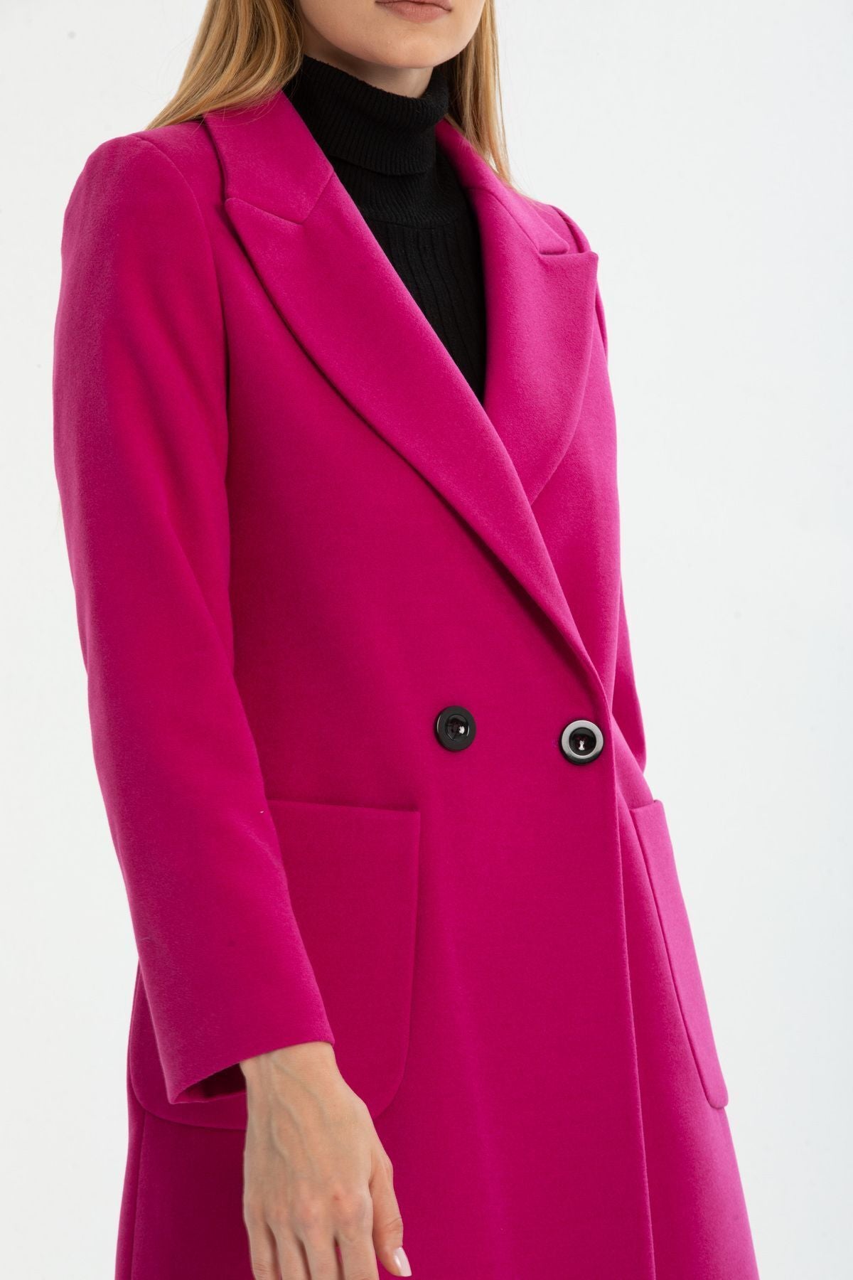Annalise Women's Button Front Lined Coat - Fuchsia - product image 6