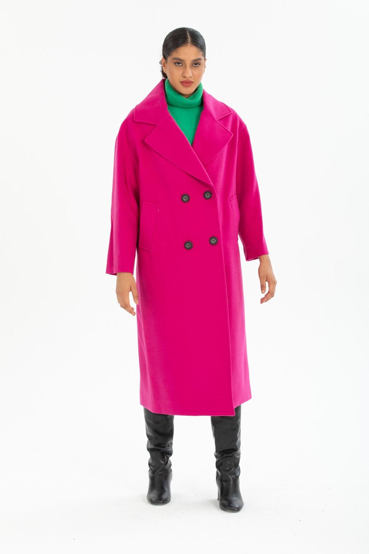 Aurelia Women's Oversized Coat - Fuchsia - product image 7