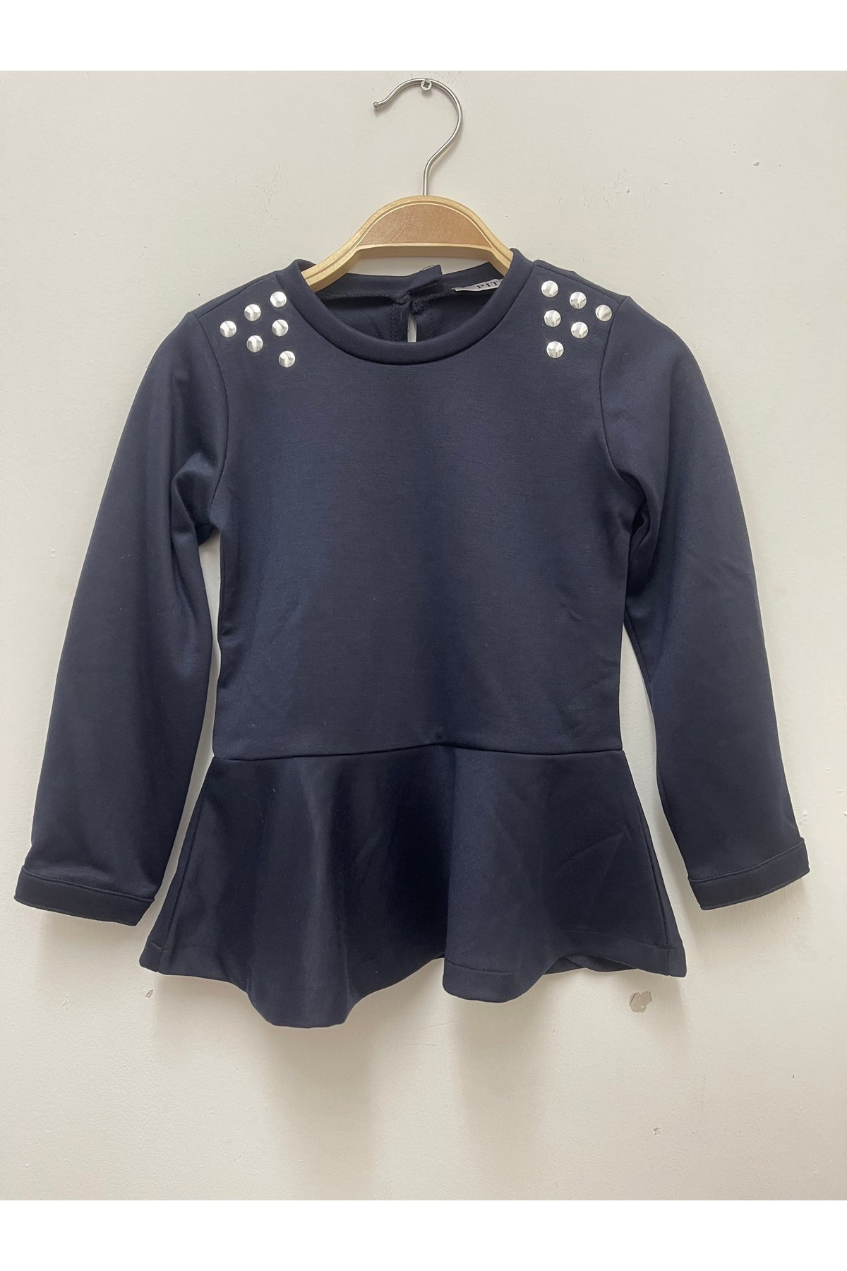 Astrid Girls' Ruffle Blouse - Navy - product image 1