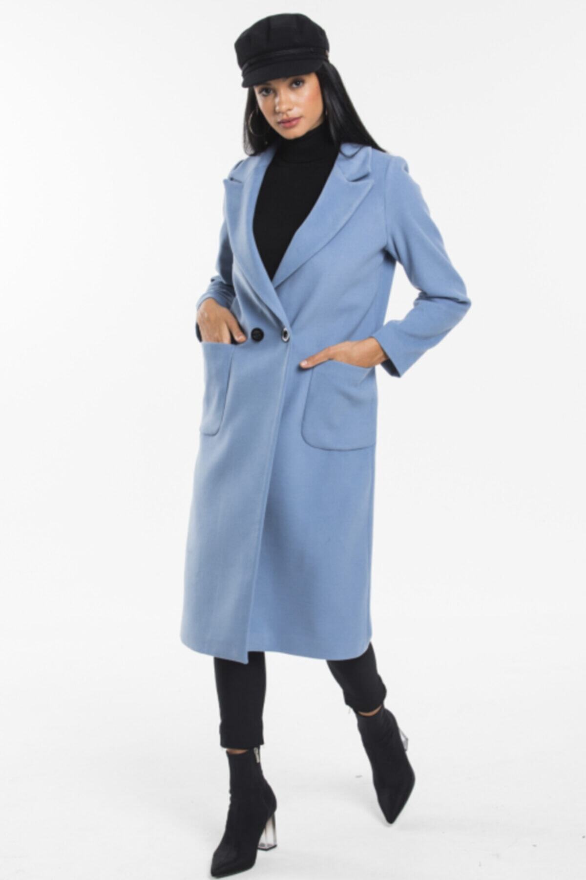 Eileen Women's Button Front Coat - Indigo Blue - product image 3