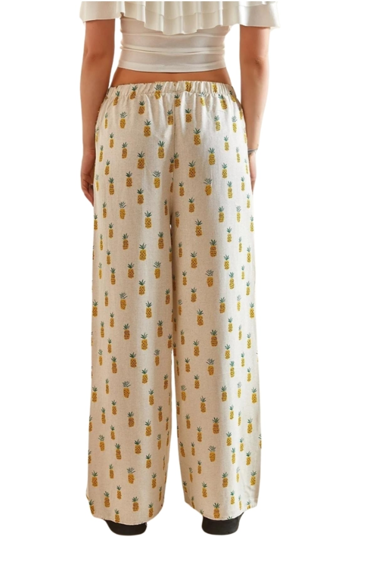 Lucy Women's Linen-Viscose Blend Wide Leg Palazzo Pants - Cream