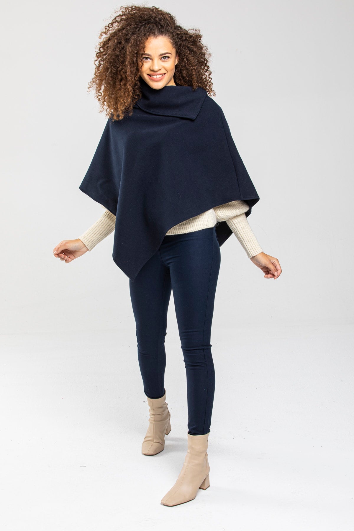 Dina Women's Poncho - Navy - product image 1
