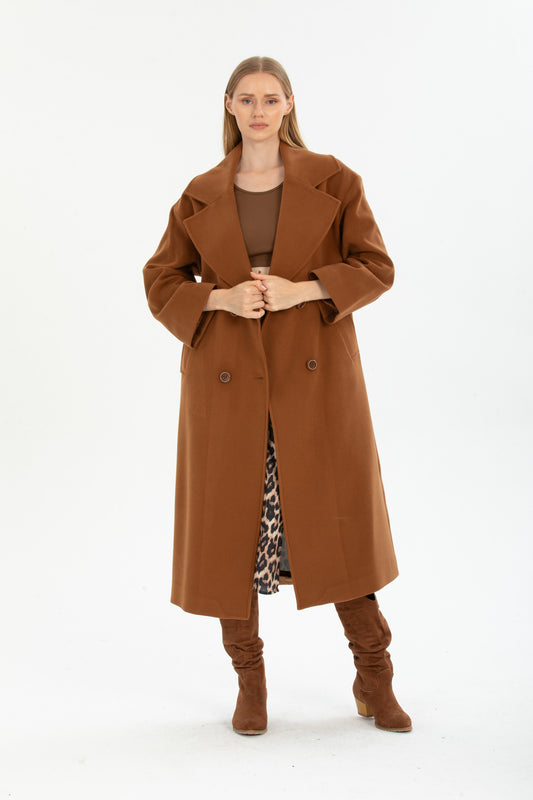 Aurelia Women's Oversized Coat - Cognac - product image 1