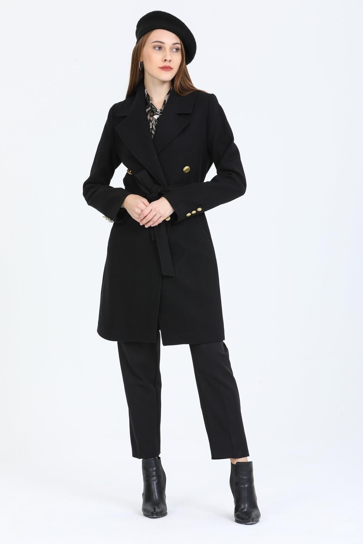 Bernice Women's Notched Collar Coat - Black - product image 2