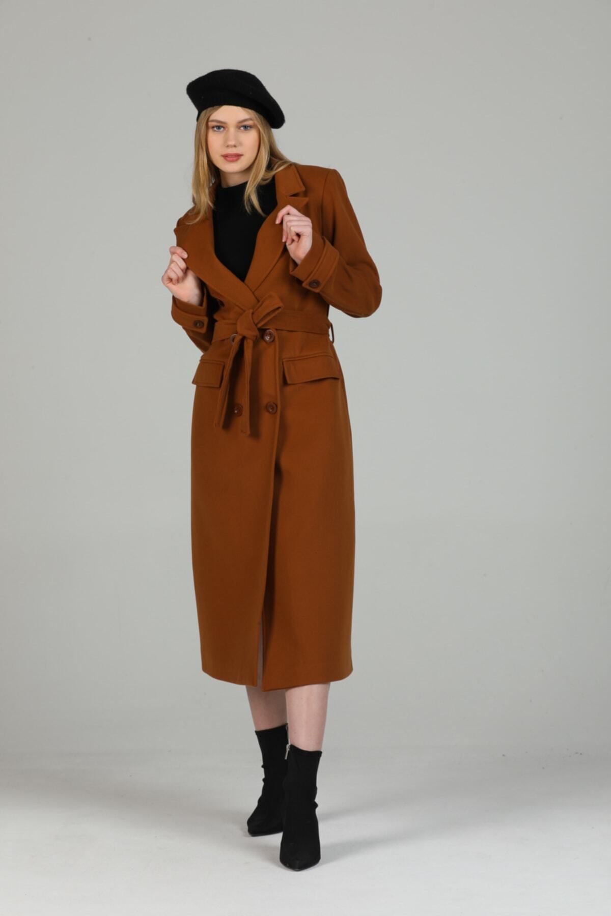 Belinda Women's Button Front Lined Coat - Cognac - product image 6