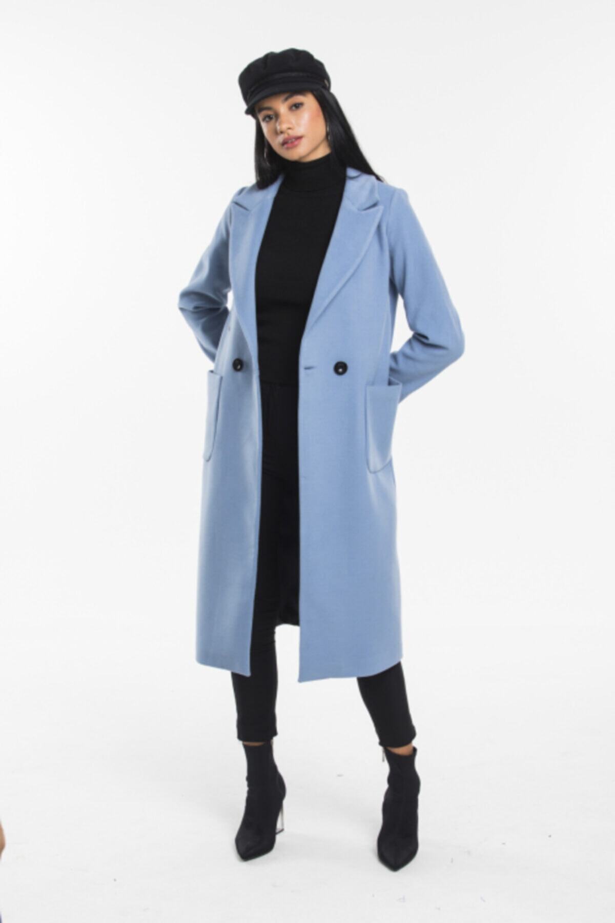 Eileen Women's Button Front Coat - Indigo Blue - product image 2