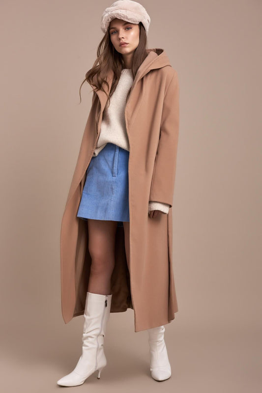 India Women's Hooded Coat - Camel - product image 1