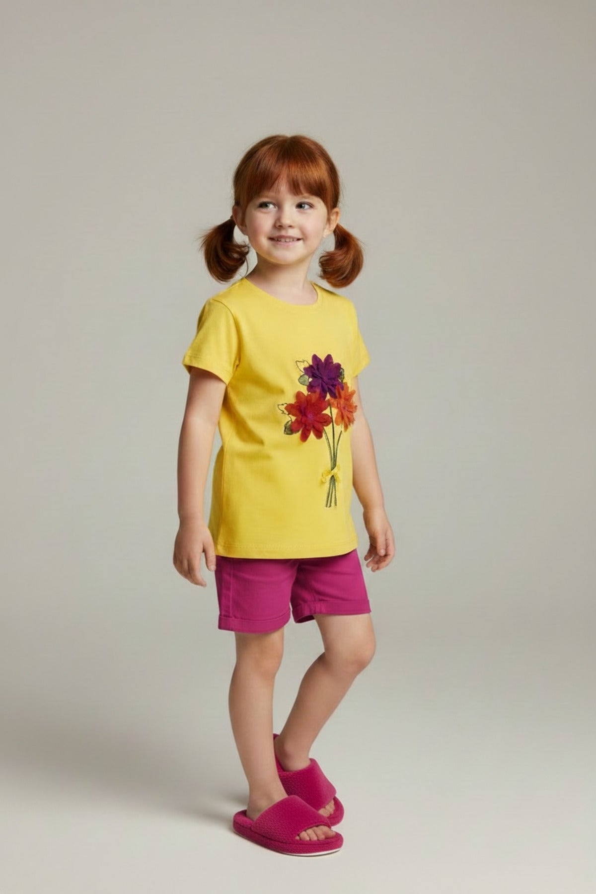 Adelia Girls' Floral T-Shirt - Yellow - product image 3