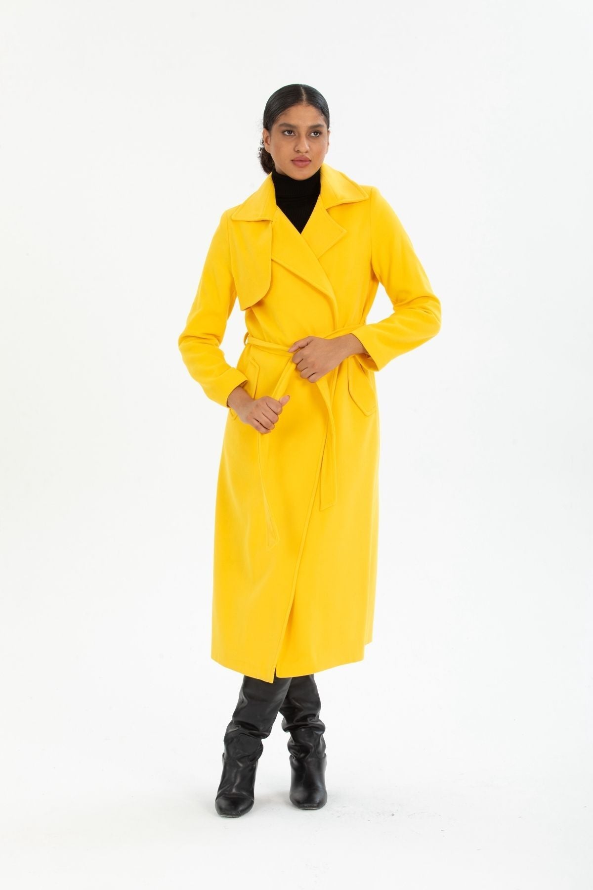 Andrea Women's Long Lined Coat - Yellow - product image 4