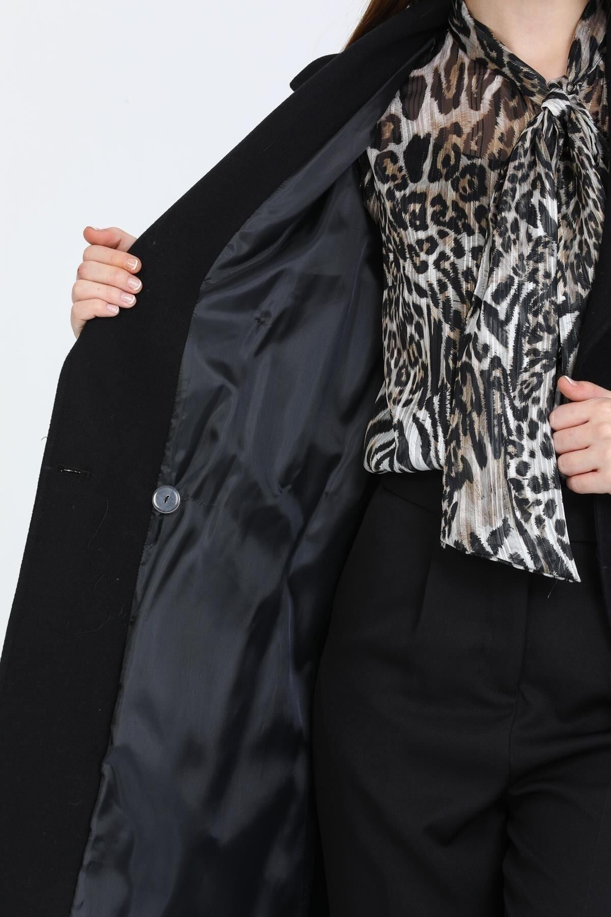 Bernice Women's Notched Collar Coat - Black - product image 7