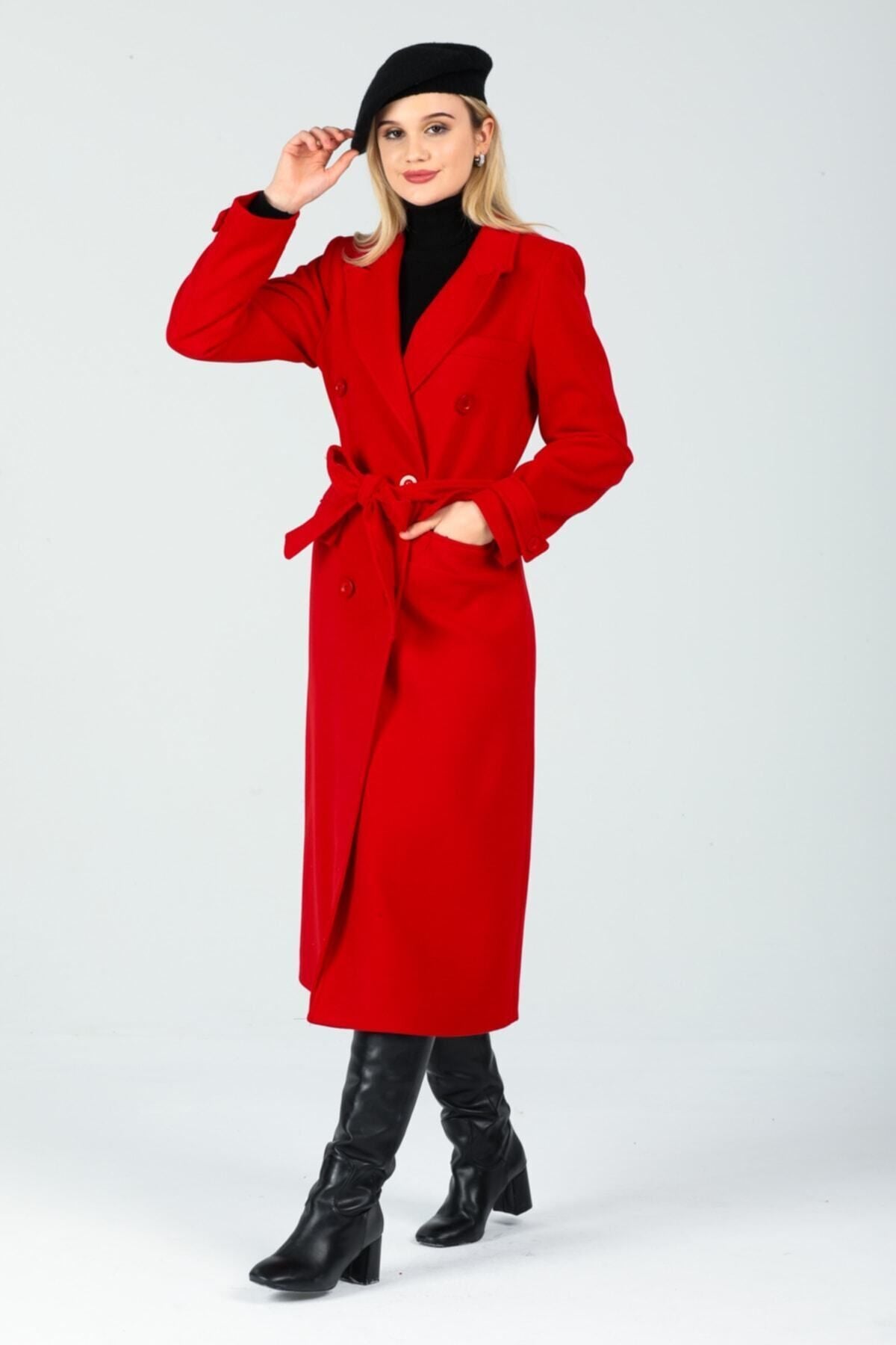 Belinda Women's Button Front Lined Coat - Red - product image 1