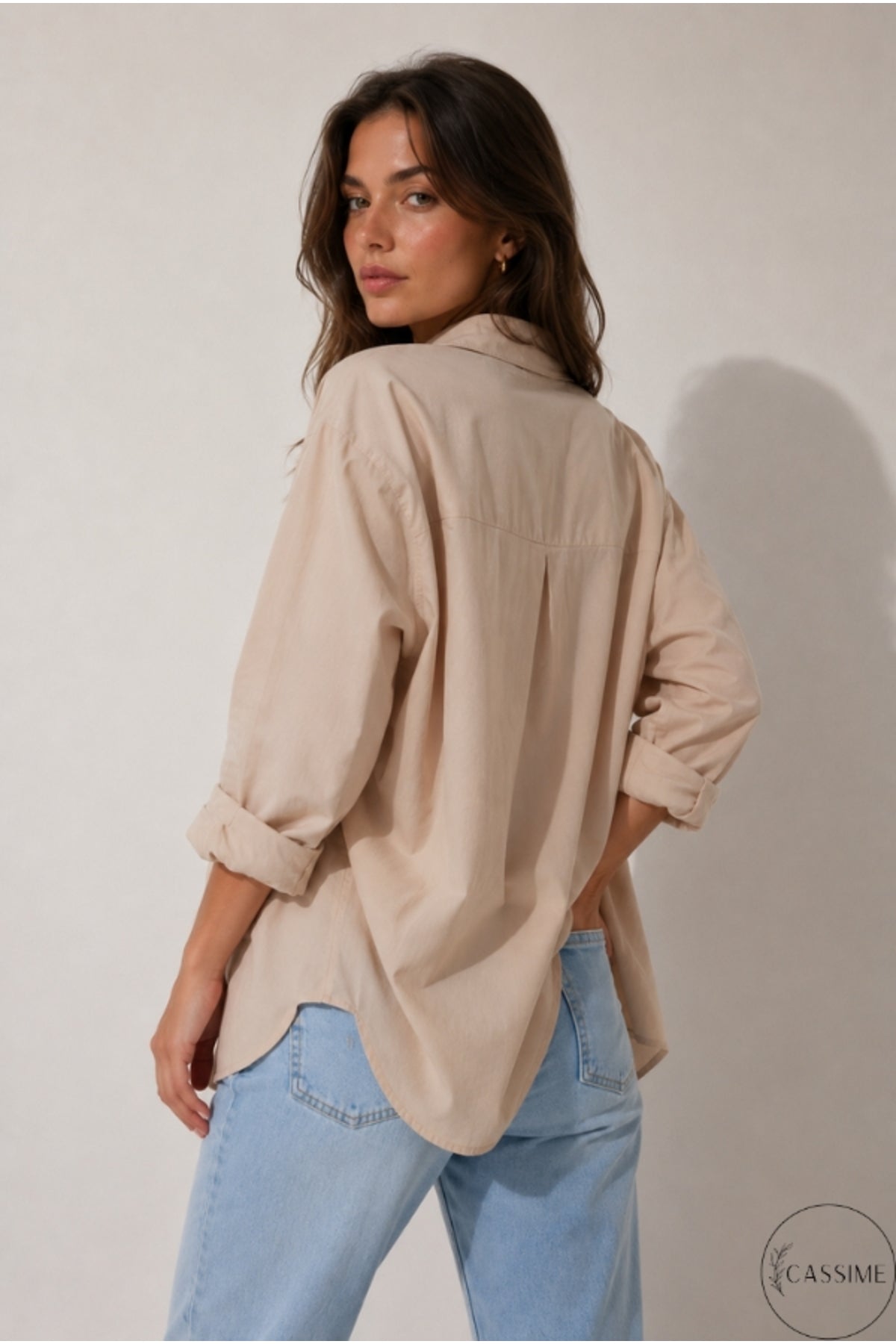Melissa Women's Oversized Longline Shirt - Cream