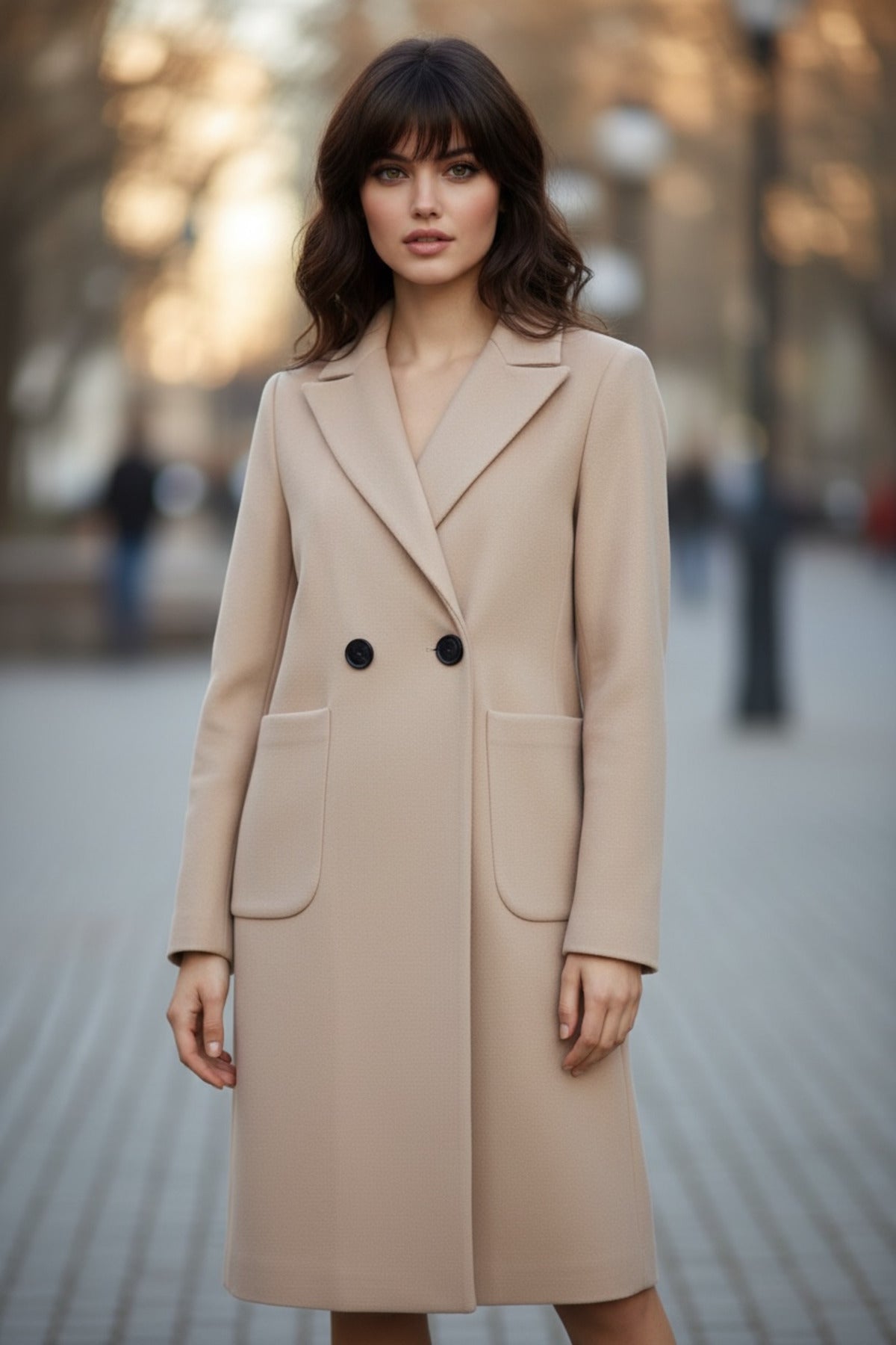 Annalise Women's Lined Button Front Coat - Stone - product image 1