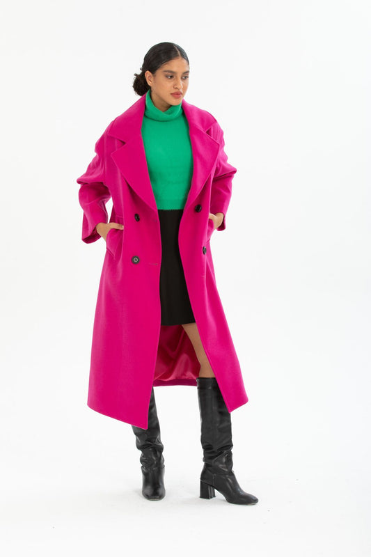 Aurelia Women's Oversized Coat - Fuchsia - product image 1