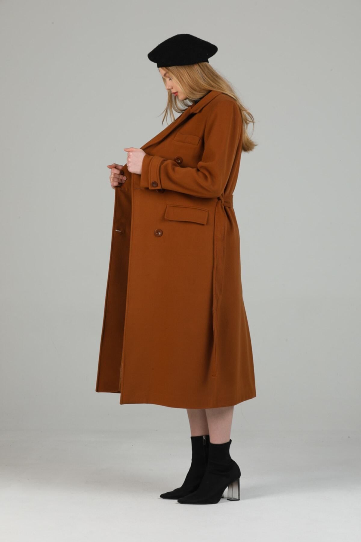 Belinda Women's Button Front Lined Coat - Cognac - product image 8
