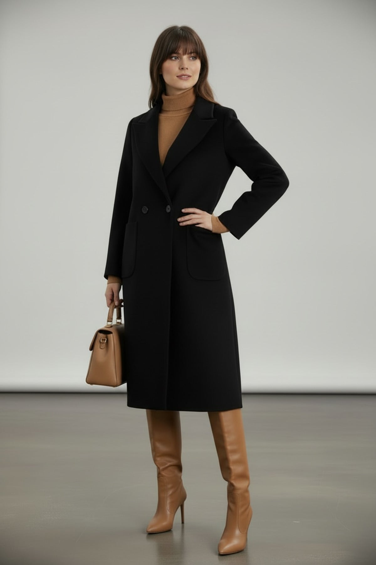Annalise Women's Lined Button Front Coat - Black - product image 2