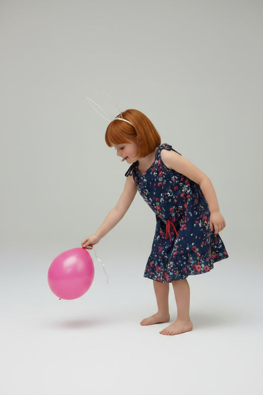 Cosette Girls' Floral Dress - Navy Ditsy Print - product image 1