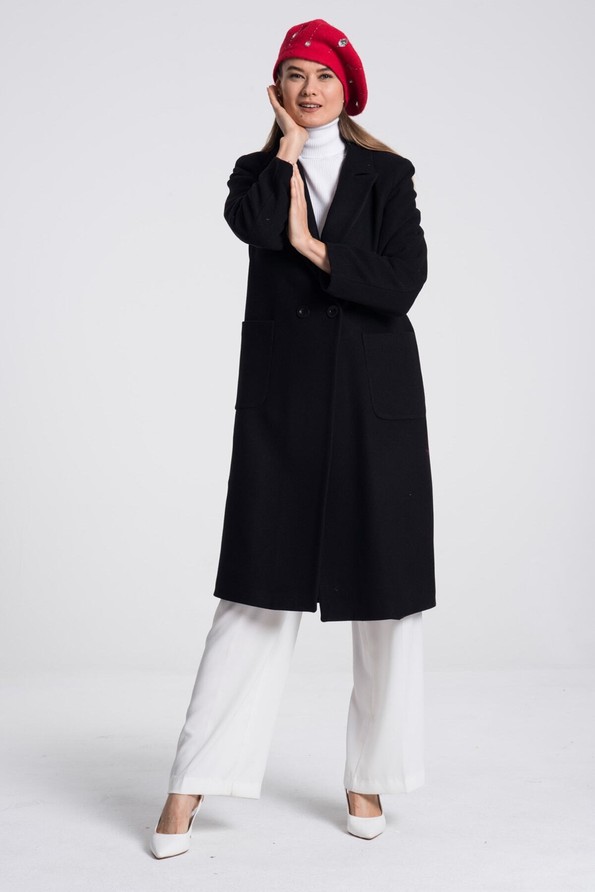 Annalise Women's Lined Button Front Coat - Black - product image 7