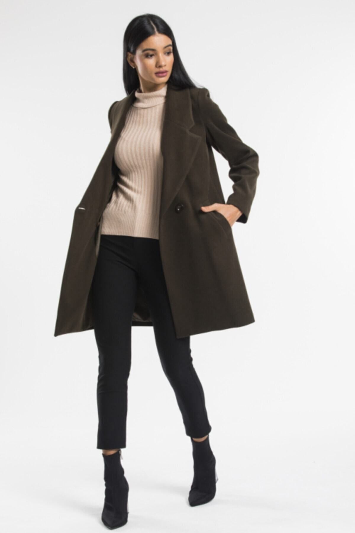 Edna Women's Coat - Dark Khaki - product image 3