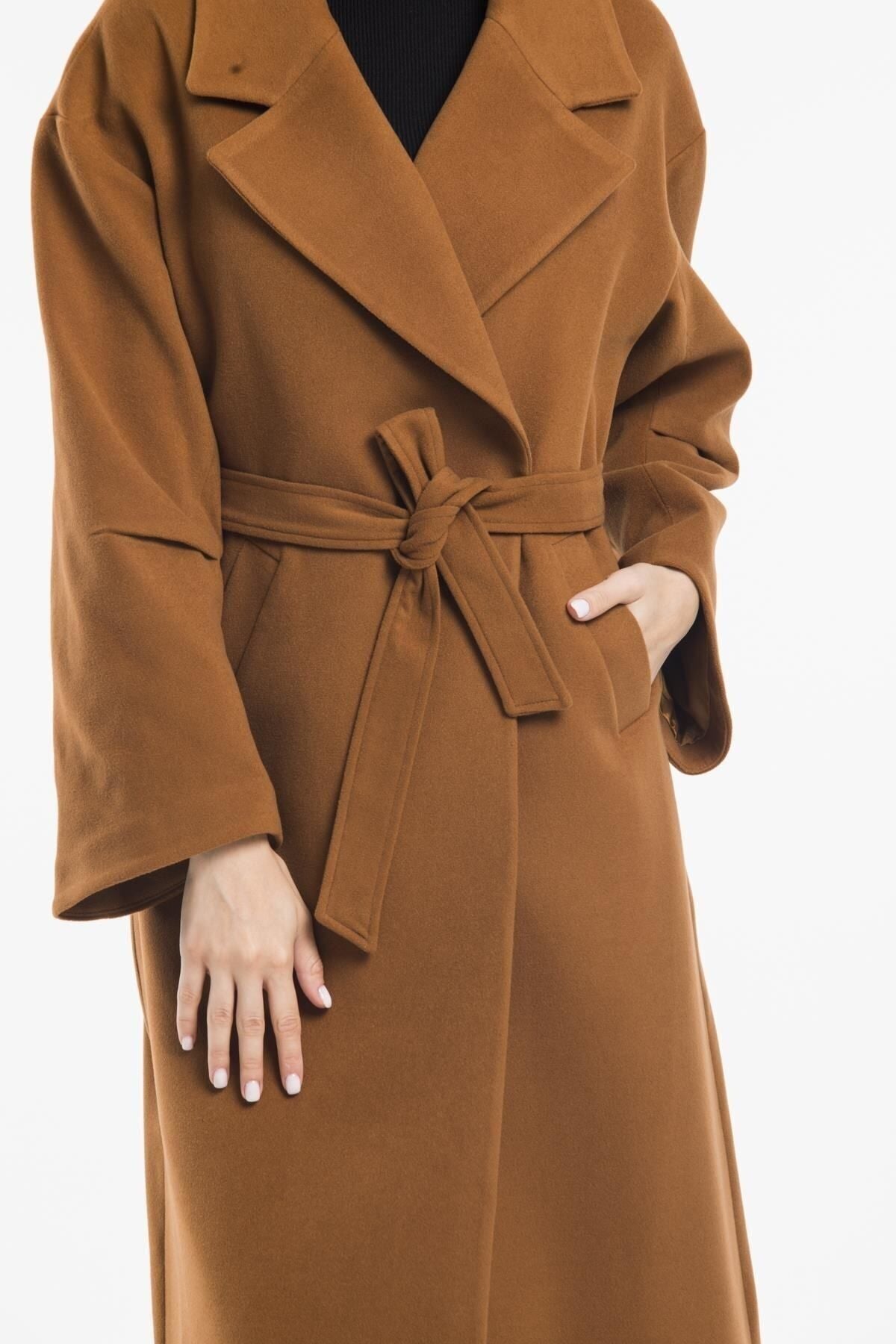 Aurora Women's Belted Oversized Coat - Cognac - product image 6