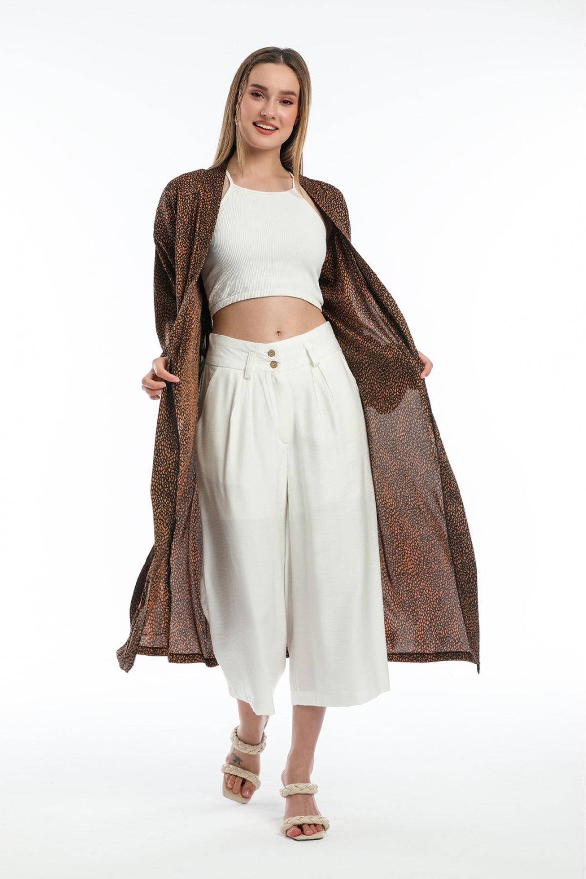 Adele Women's Leopard Print Kimono - Brown Leopard - product image 6