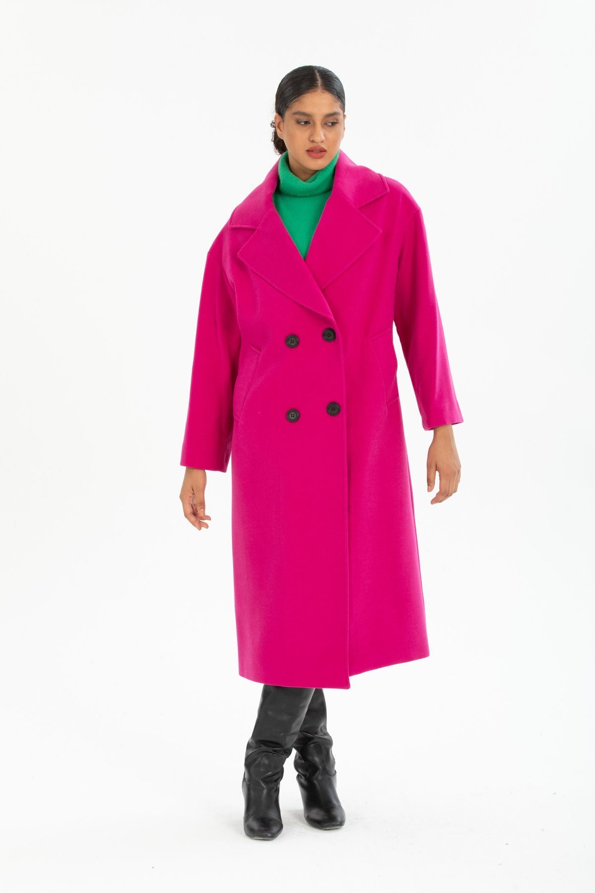 Aurelia Women's Oversized Coat - Fuchsia - product image 4