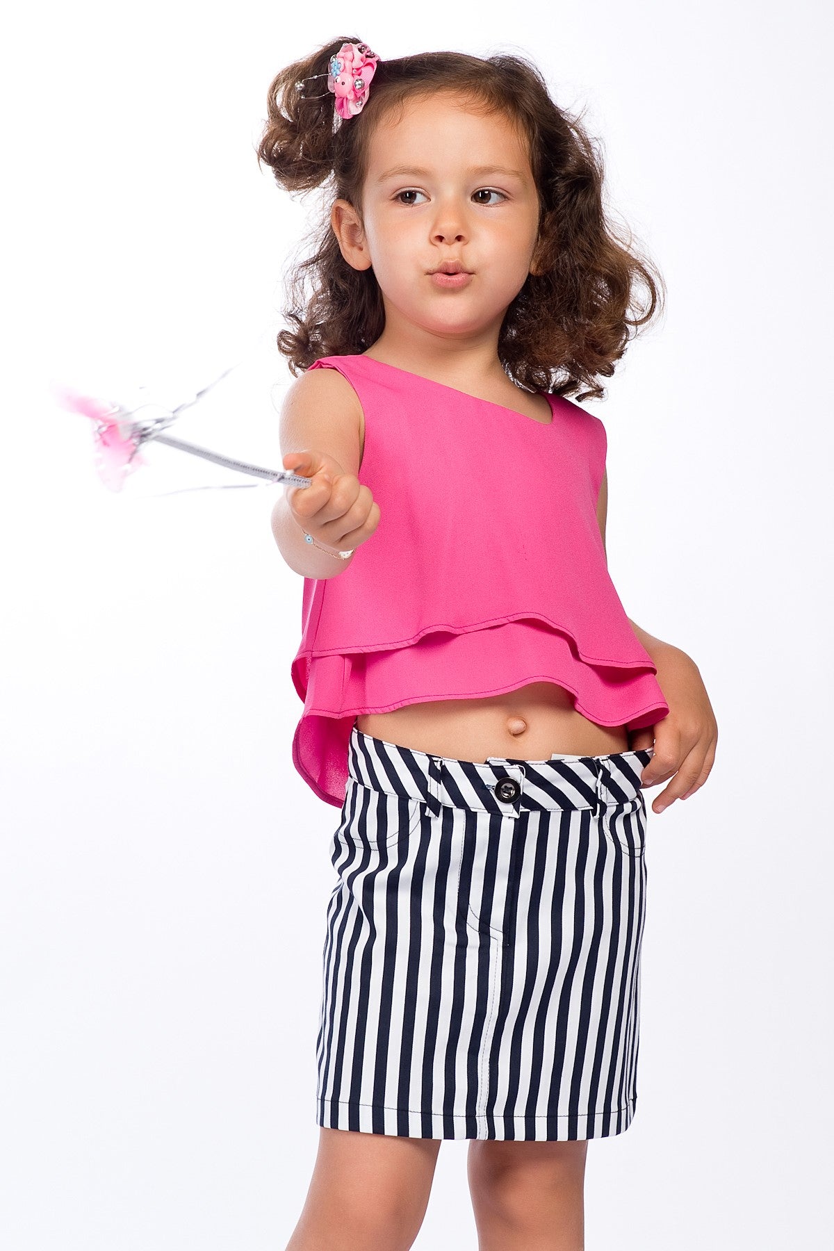 Kendall Girls' Striped Skirt - Navy Stripe - product image 1