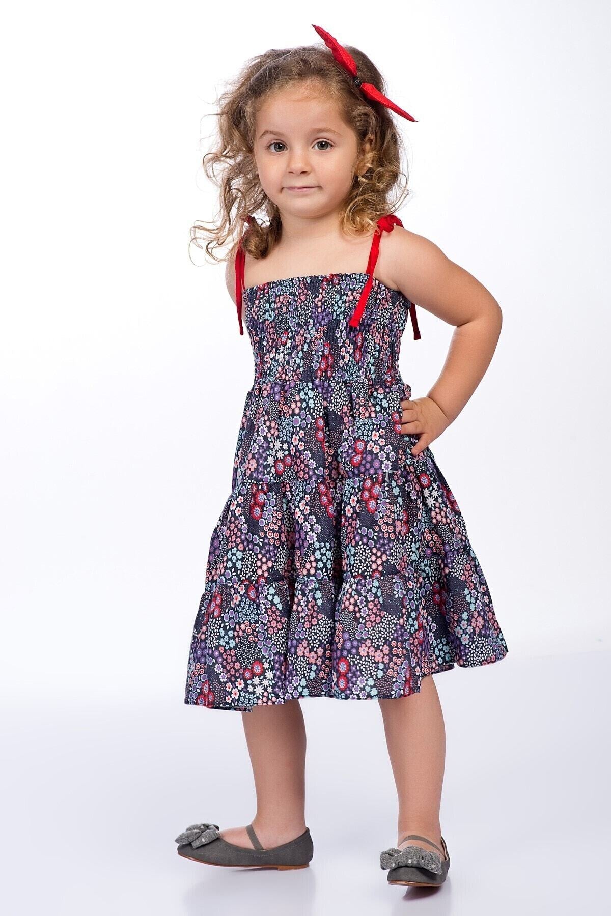Clarissa Girls' Dress - Charcoal Print - product image 1