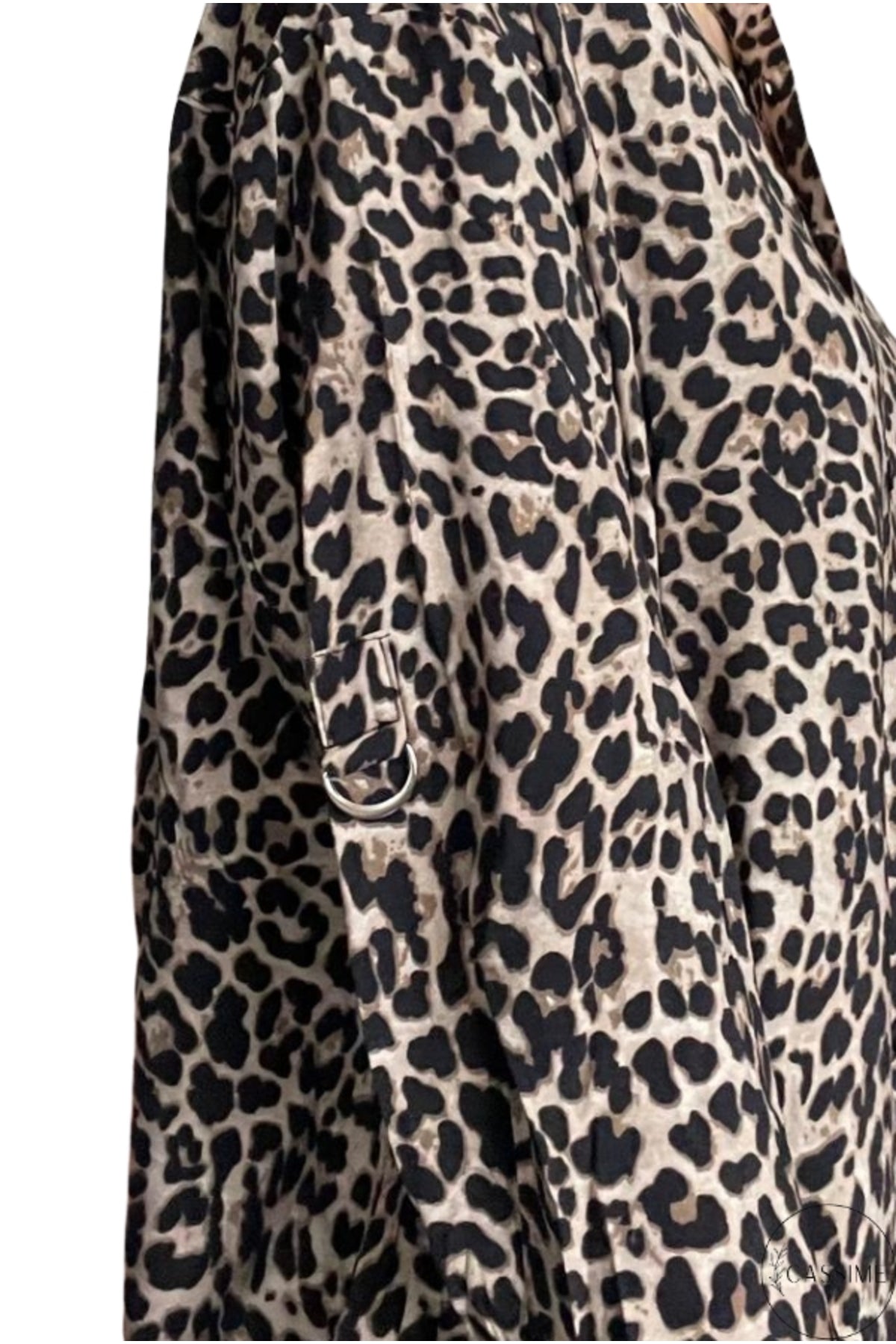 Hazel Women's Oversized Muslin Shirt Dress - Leopard Modal