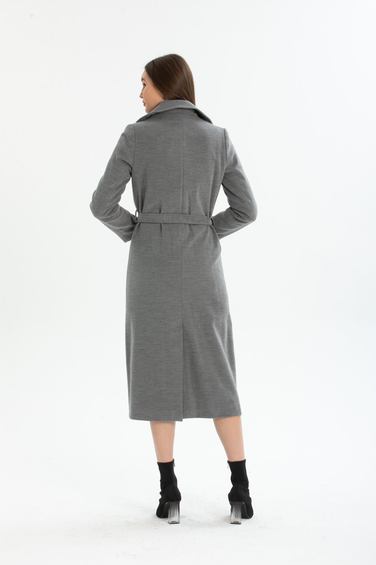 Andrea Women's Belted Coat - Gray - product image 4