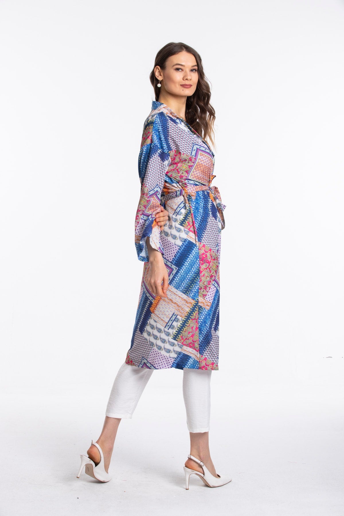 Adele Women's Kimono - Blue Print - product image 1