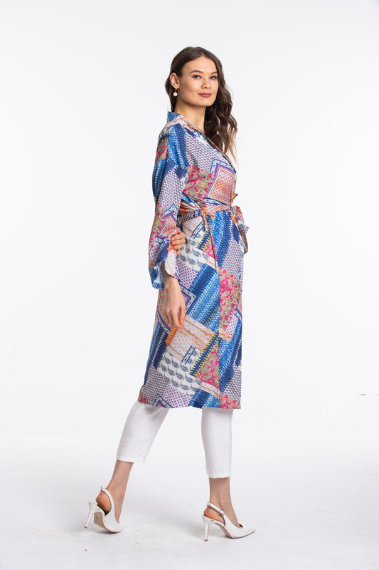 Adele Women's Kimono - Blue Print - product image 1