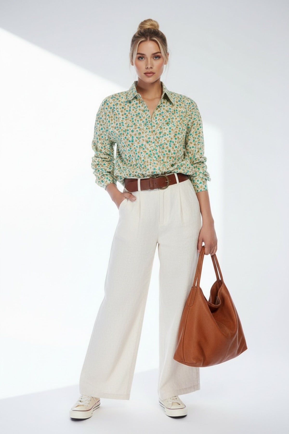 Jillian Women's Floral Shirt - Green Floral - product image 4
