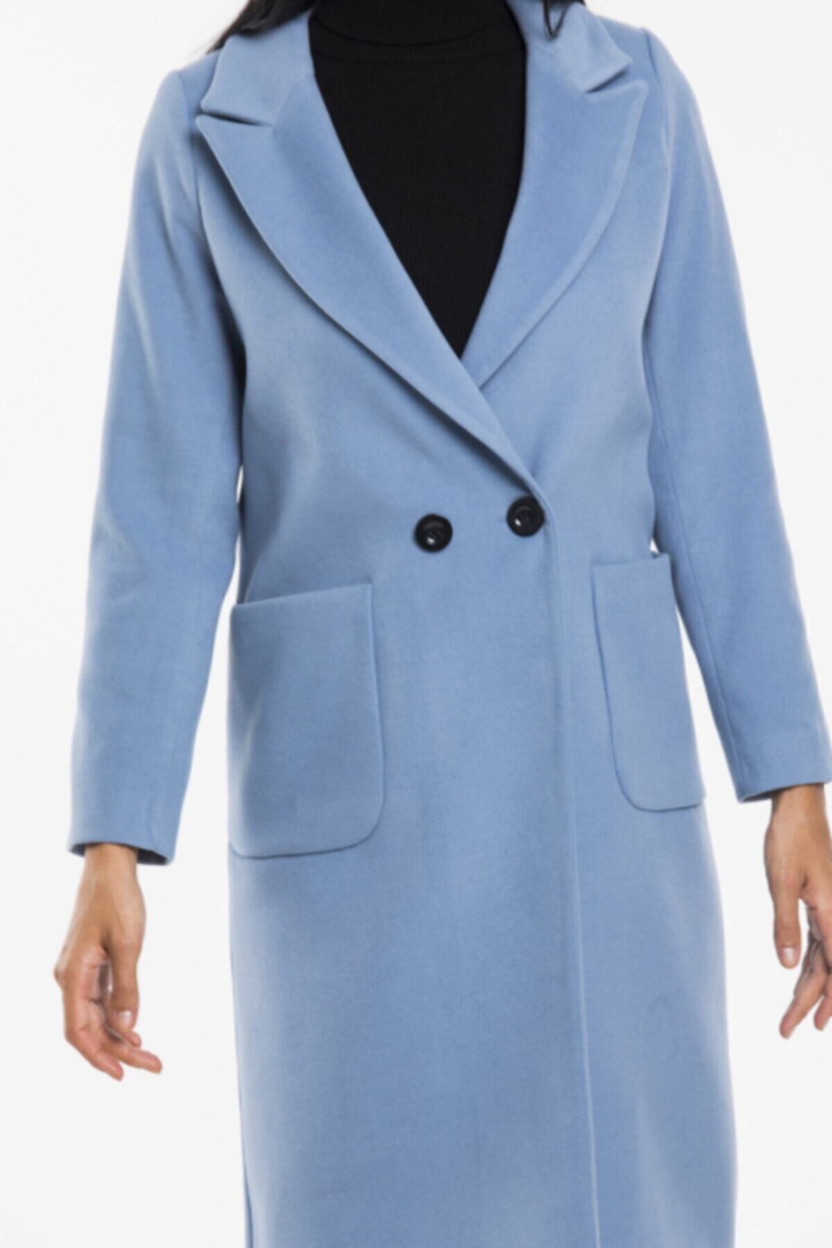 Eileen Women's Button Front Coat - Indigo Blue - product image 4
