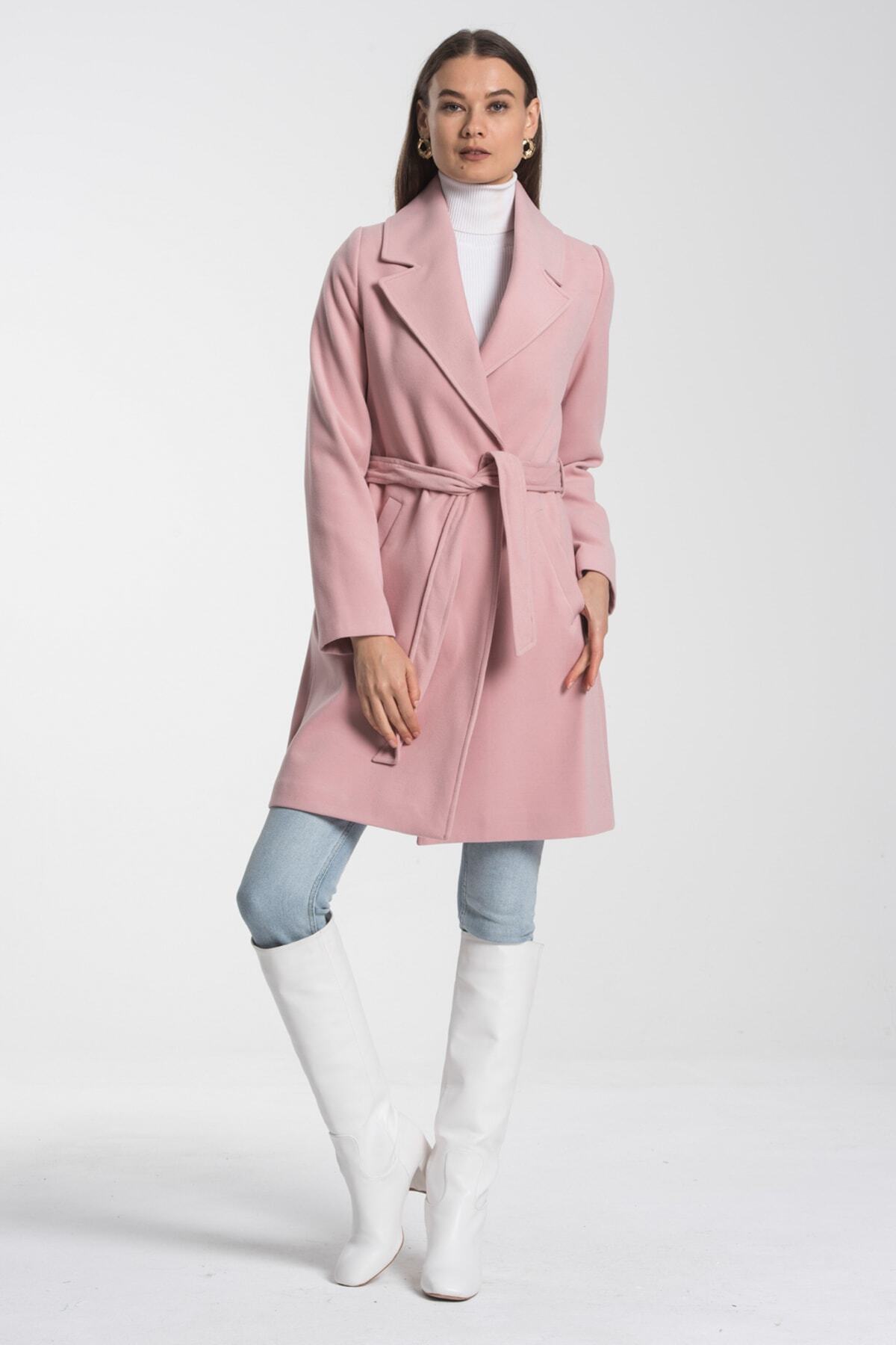 Fern Women's Belted Coat - Baby Pink - product image 5