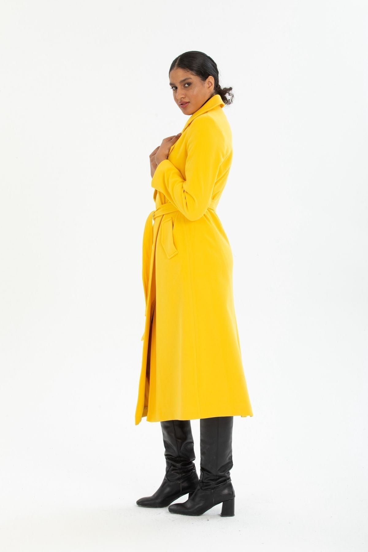 Andrea Women's Long Lined Coat - Yellow - product image 6