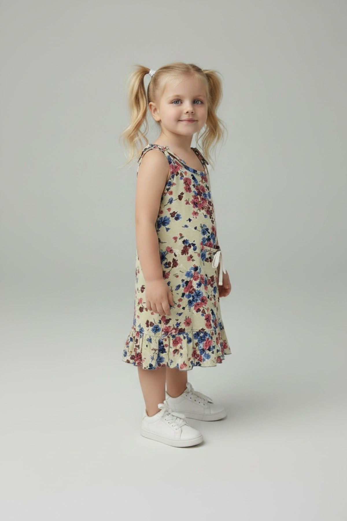 Cosette Girls' Floral Dress - Beige Floral - product image 5