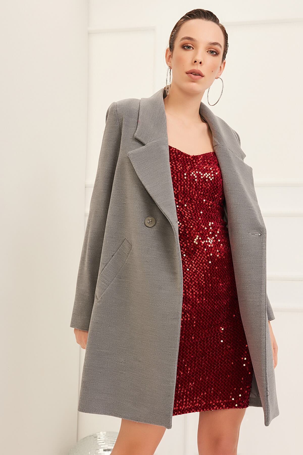 Harmony Women's Oversized Coat - Gray - product image 2