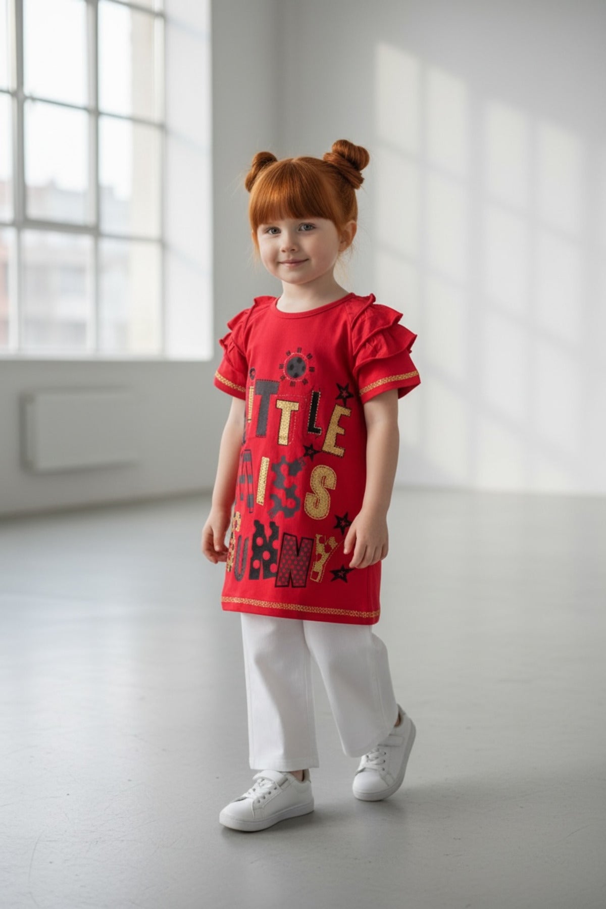 Adelia Girls' Strappy T-Shirt - Red - product image 1