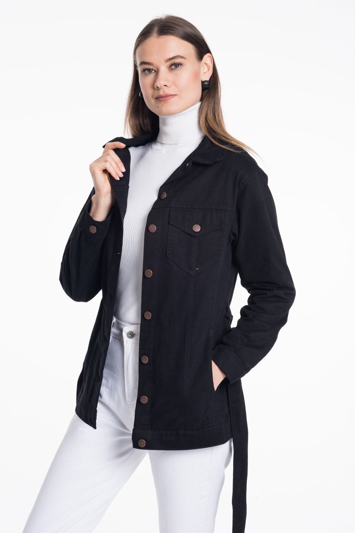 Gillian Women's Belted Gabardine Jacket - Black - product image 8