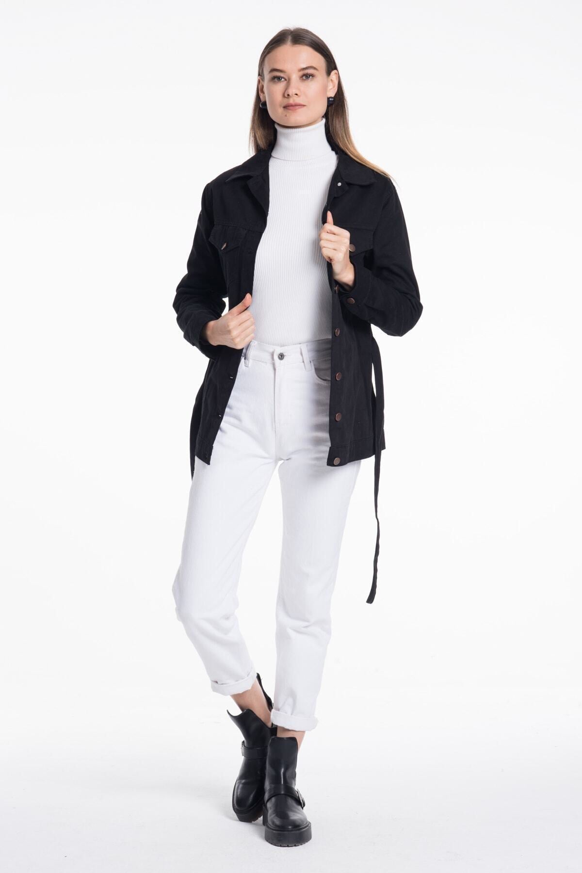 Gillian Women's Belted Gabardine Jacket - Black - product image 7