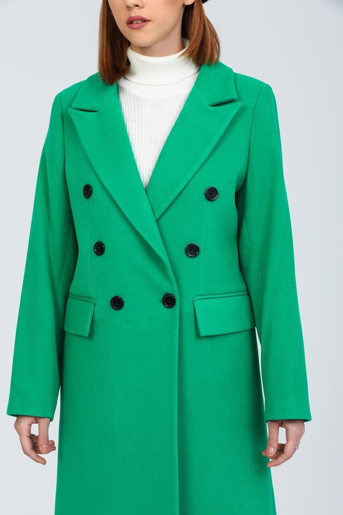 Andie Women's Button Front Lined Coat - Grass Green - product image 7