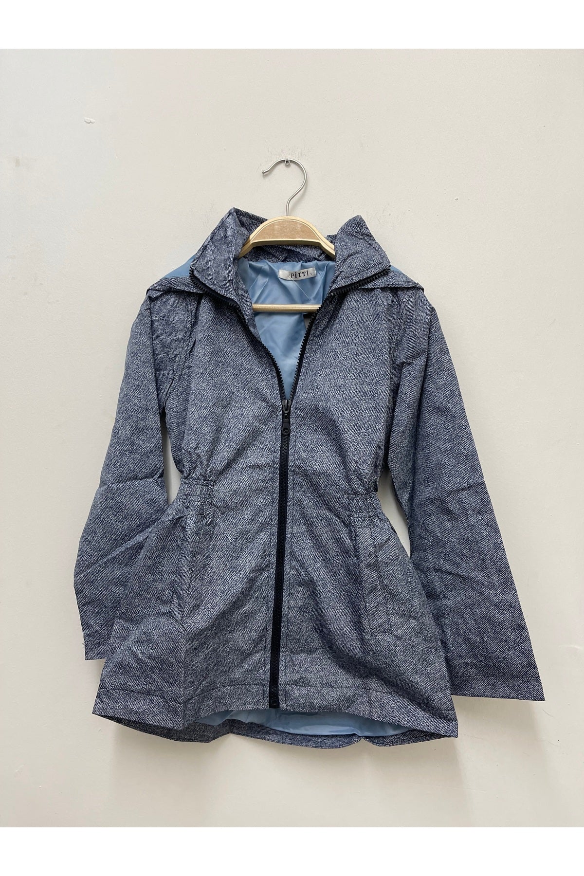 Aria Girls' Denim Rain Jacket - Blue Denim Print - product image 4
