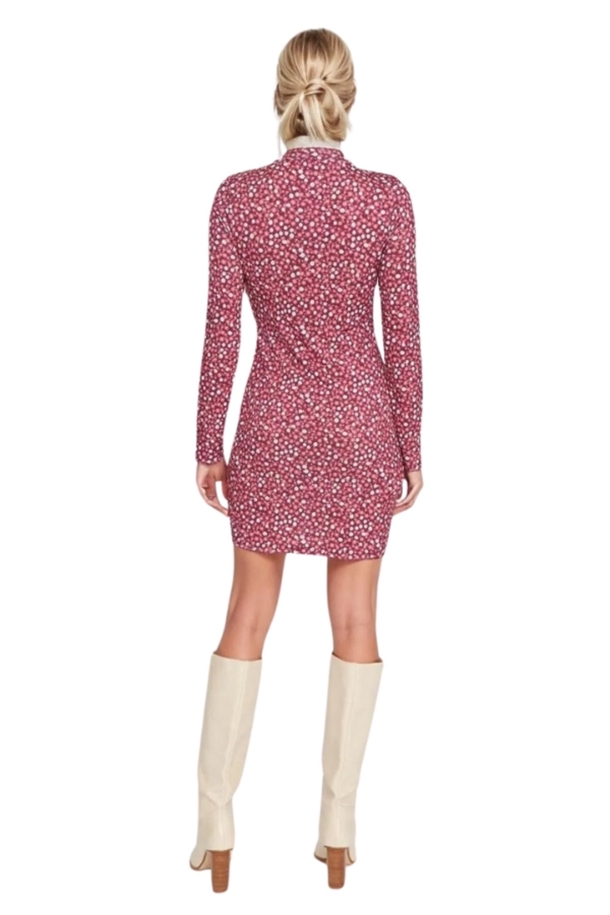 Naomi Women's Floral Knit Mini Dress - Plum